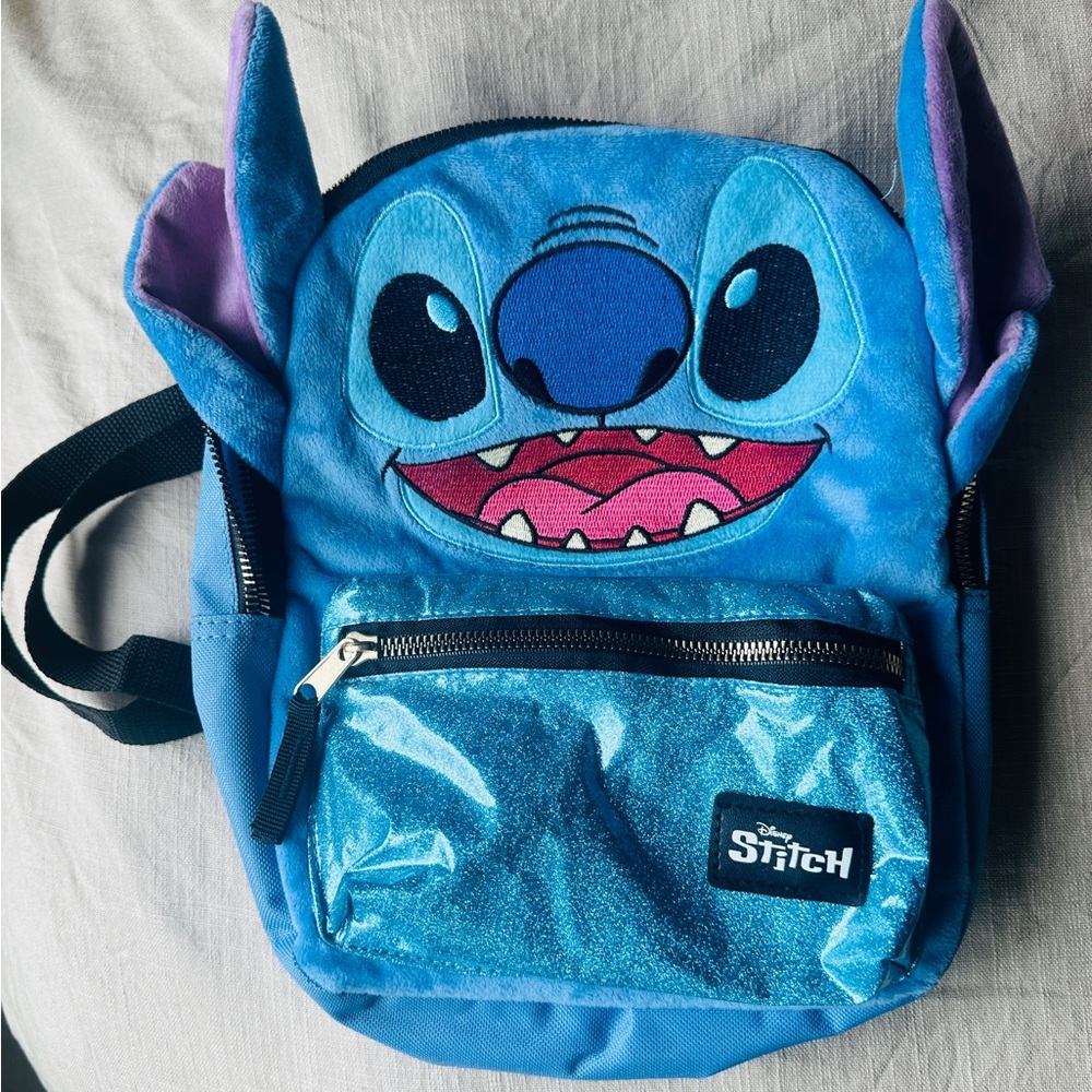 Disney Stitch Sparkly Blue Kids Backpack